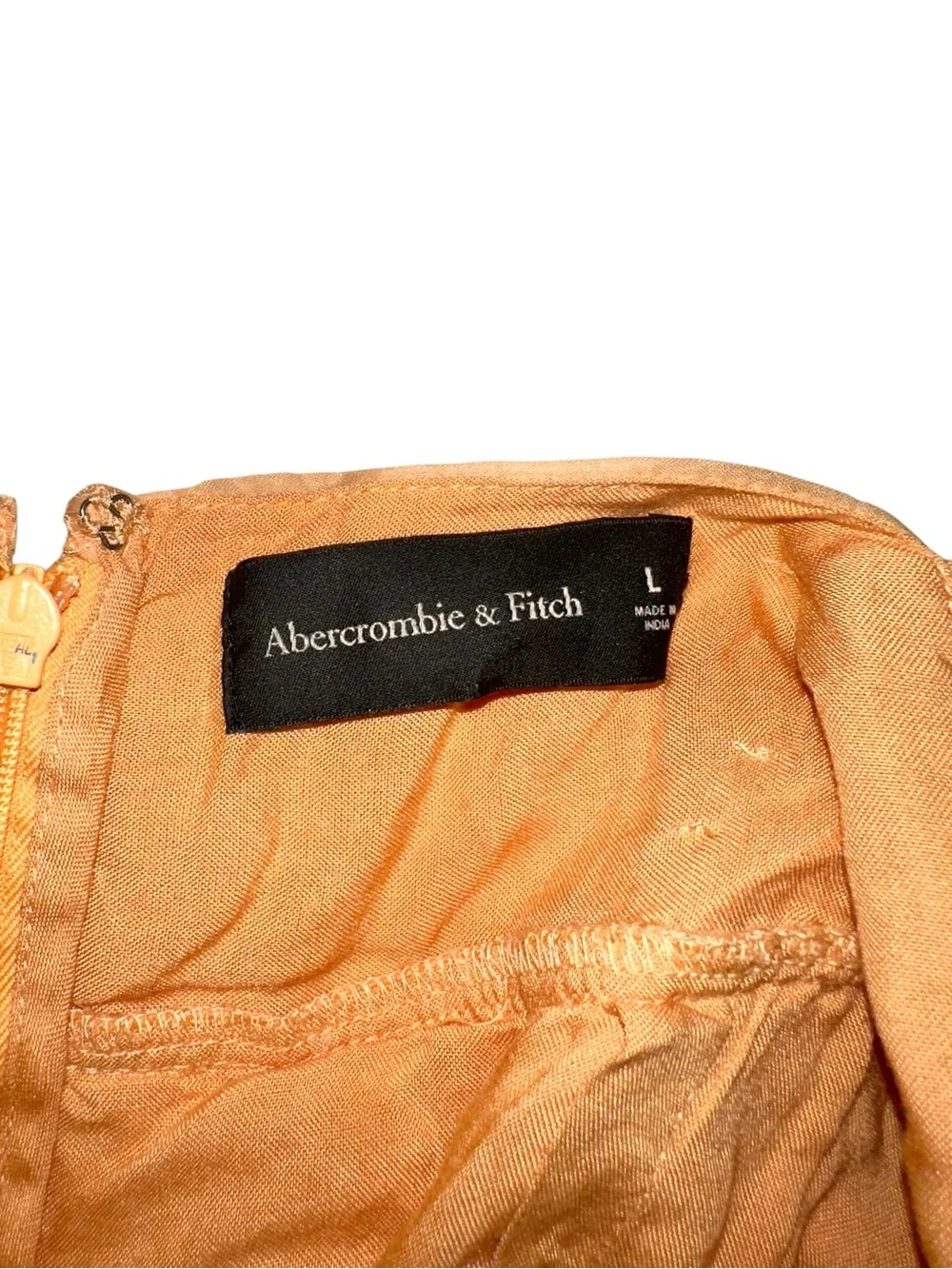 Abercrombie & Fitch Peach V-Neck Tiered Fit and Flare Mini Dress LARGE